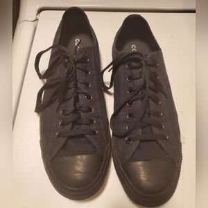 Converse Black Canvas Low-Top Sneakers Mens 9.5 Womens 11.5